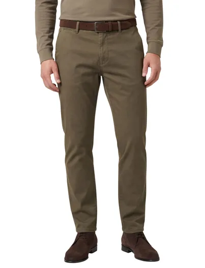 Gardeur Pantalon effen groen normale fit Gardeur