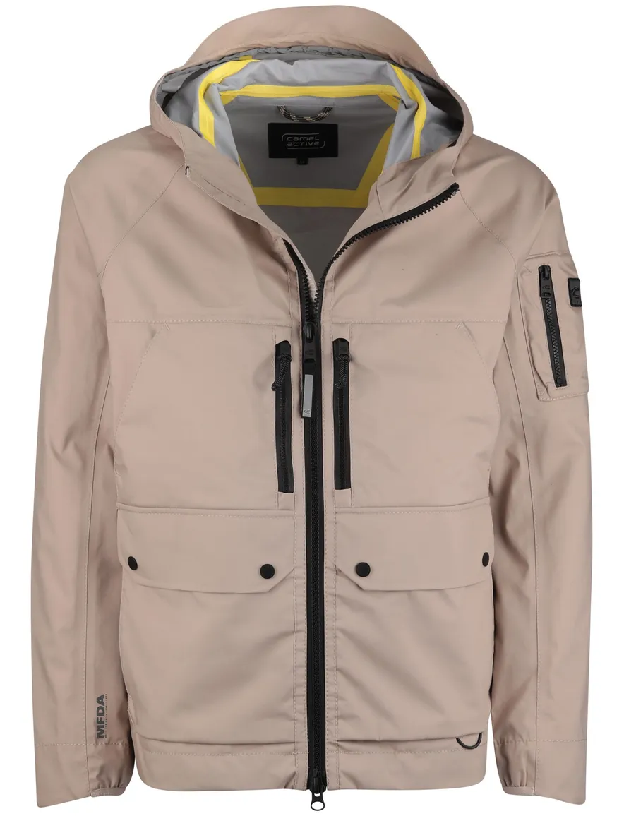 Camel active tussenjas effen beige normale fit katoen