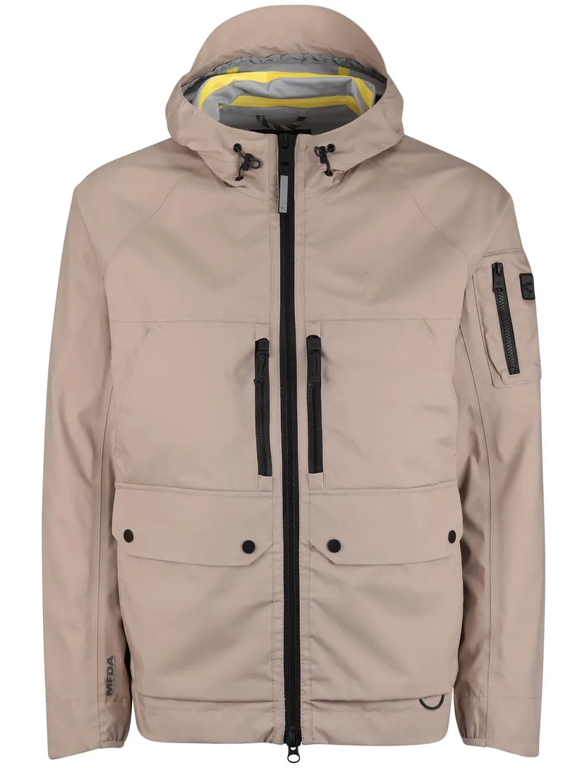 Camel active beige effen tussenjas normale fit katoen