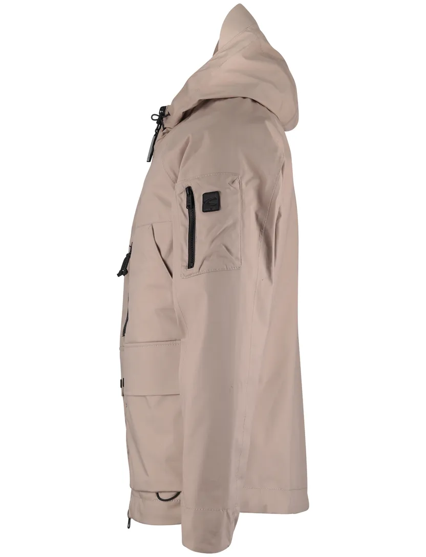 Camel active beige effen tussenjas normale fit katoen