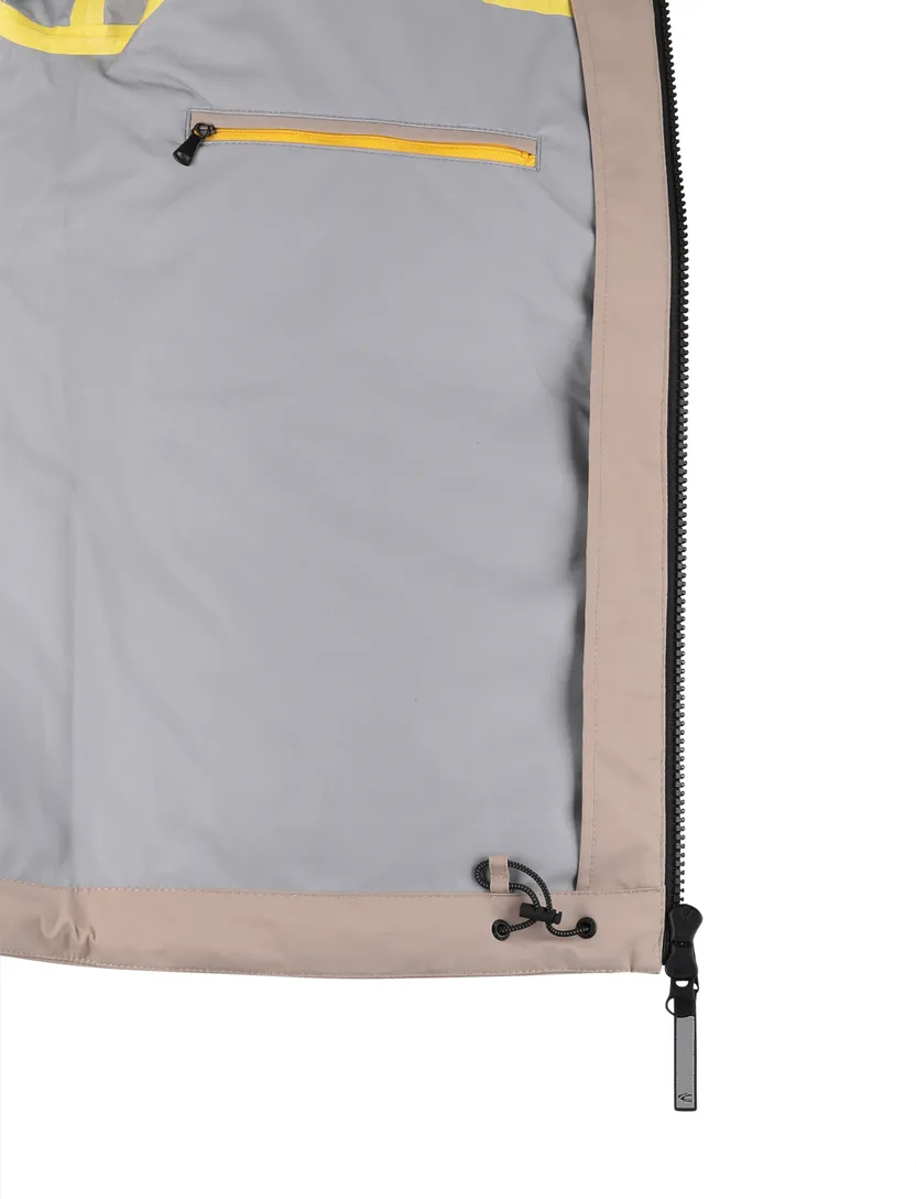 Camel active beige effen tussenjas normale fit katoen
