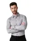 Desoto overhemd grijs gemêleerd Casual Kent semi-wide collar