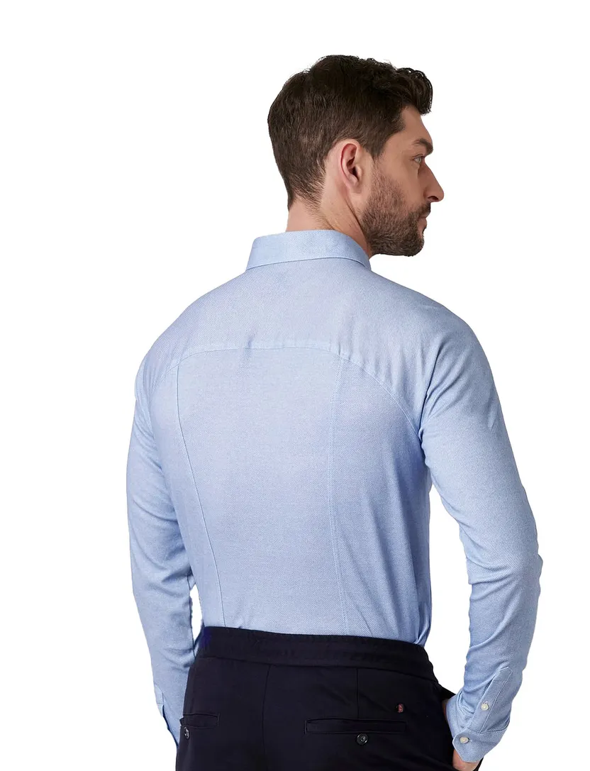 Desoto overhemd lichtblauw effen Casual Kent semi-wide collar