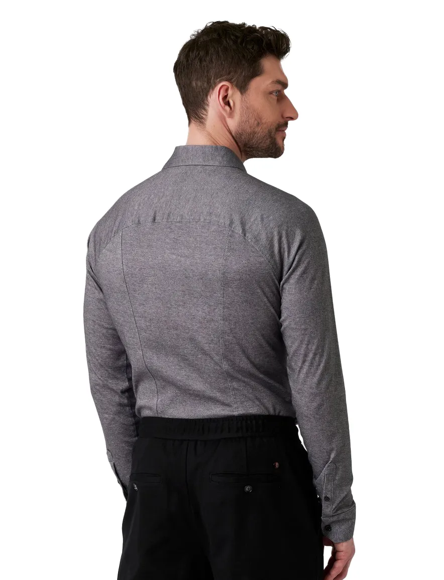 Desoto Casual Kent overhemd grijs gemêleerd semi-wide collar