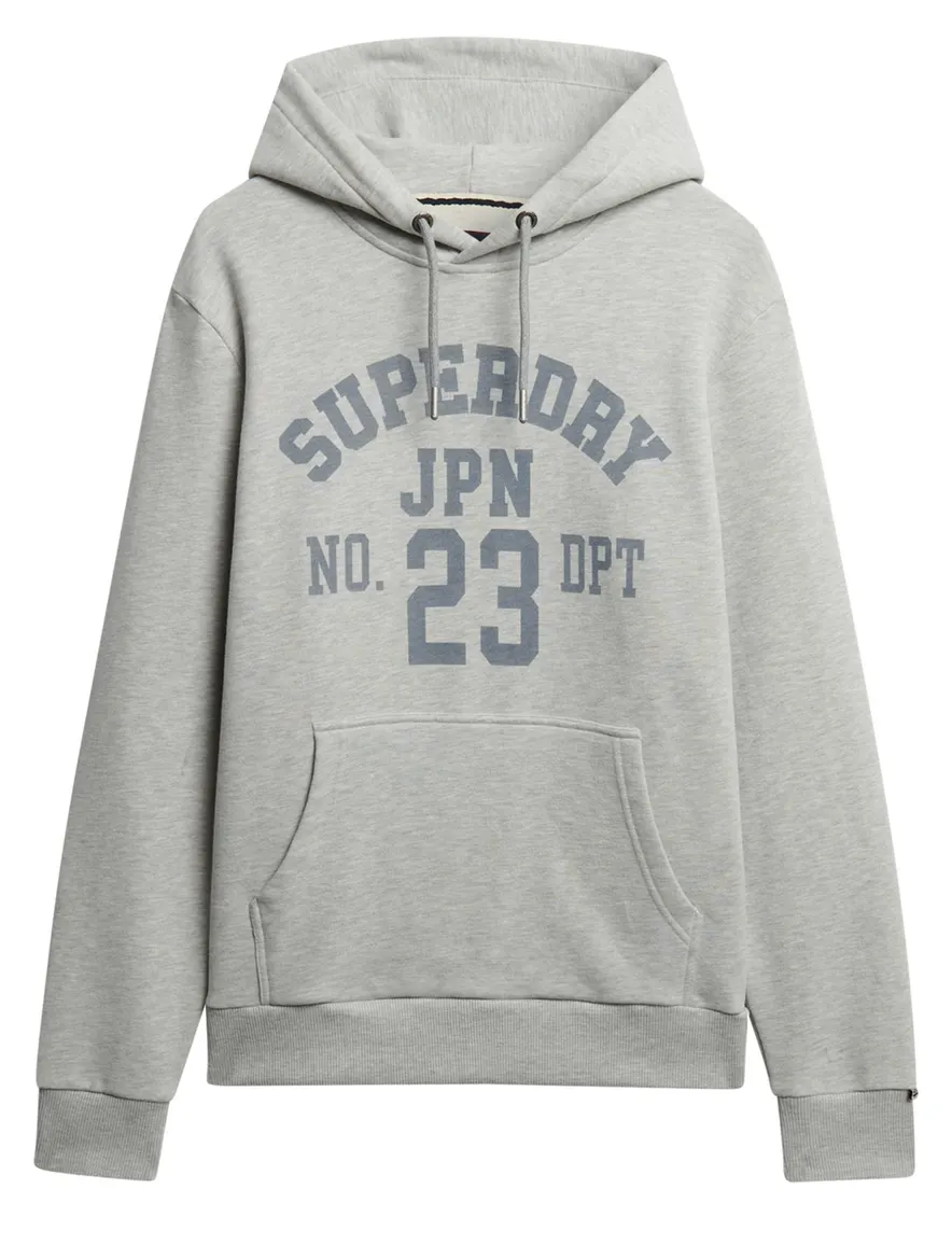 Superdry hoodie grijs katoen opdruk