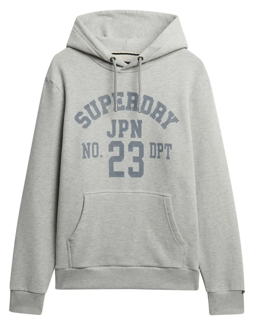 Superdry hoodie wit katoen opdruk met capuchon