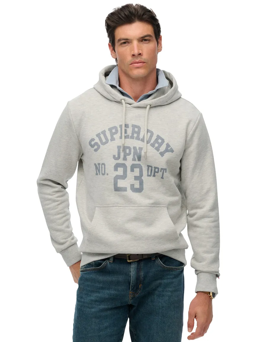 Superdry hoodie wit katoen opdruk geprint