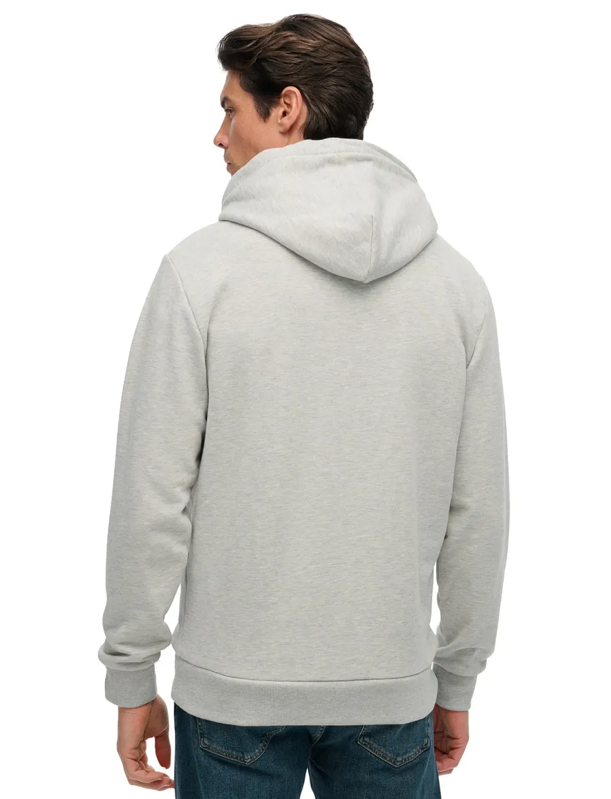 Superdry hoodie grijs katoen opdruk