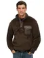 Superdry sweater fleece bruin half-zip