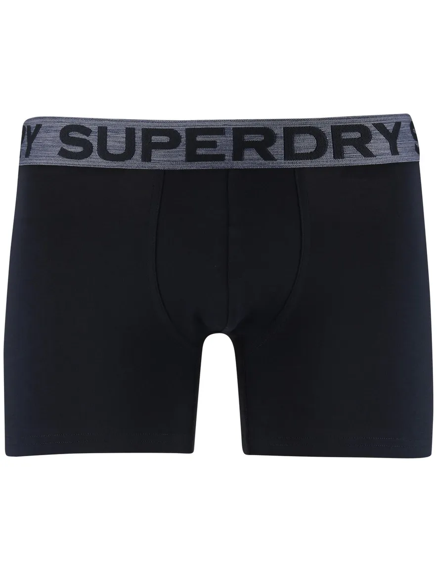 Superdry boxershorts 3-pack effen donkerblauw