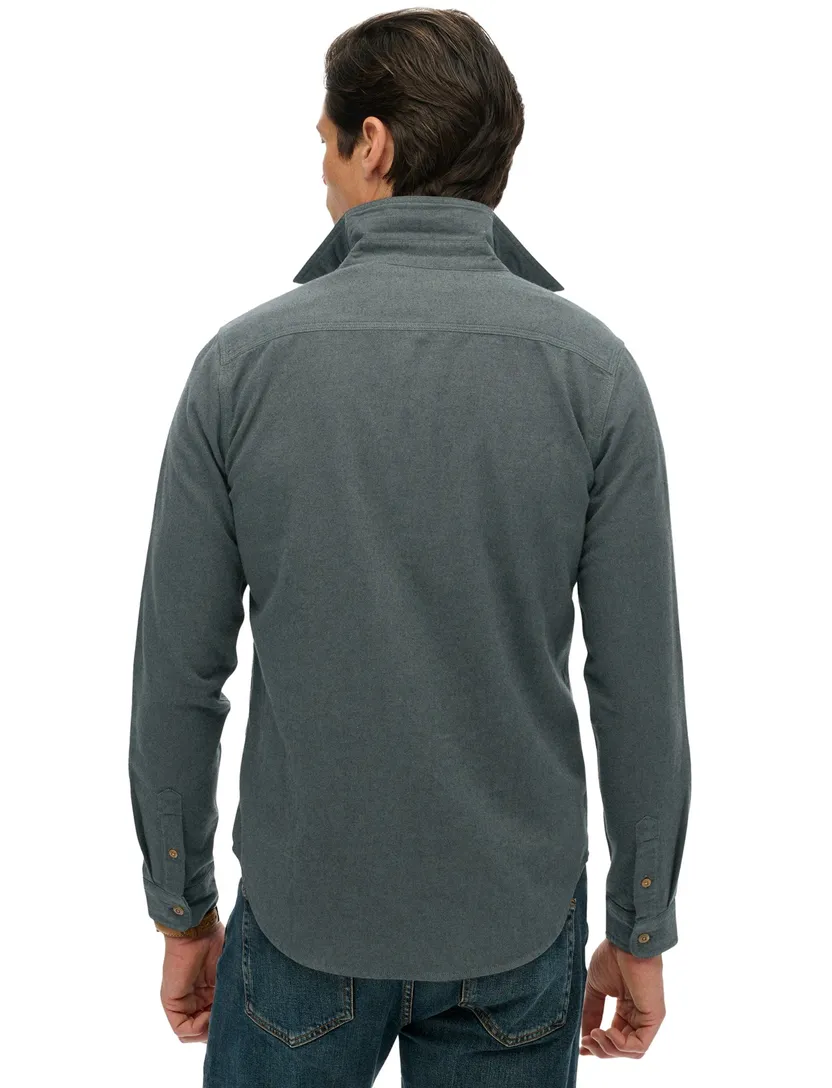 Overshirt Superdry dubbele borstzak groen katoen