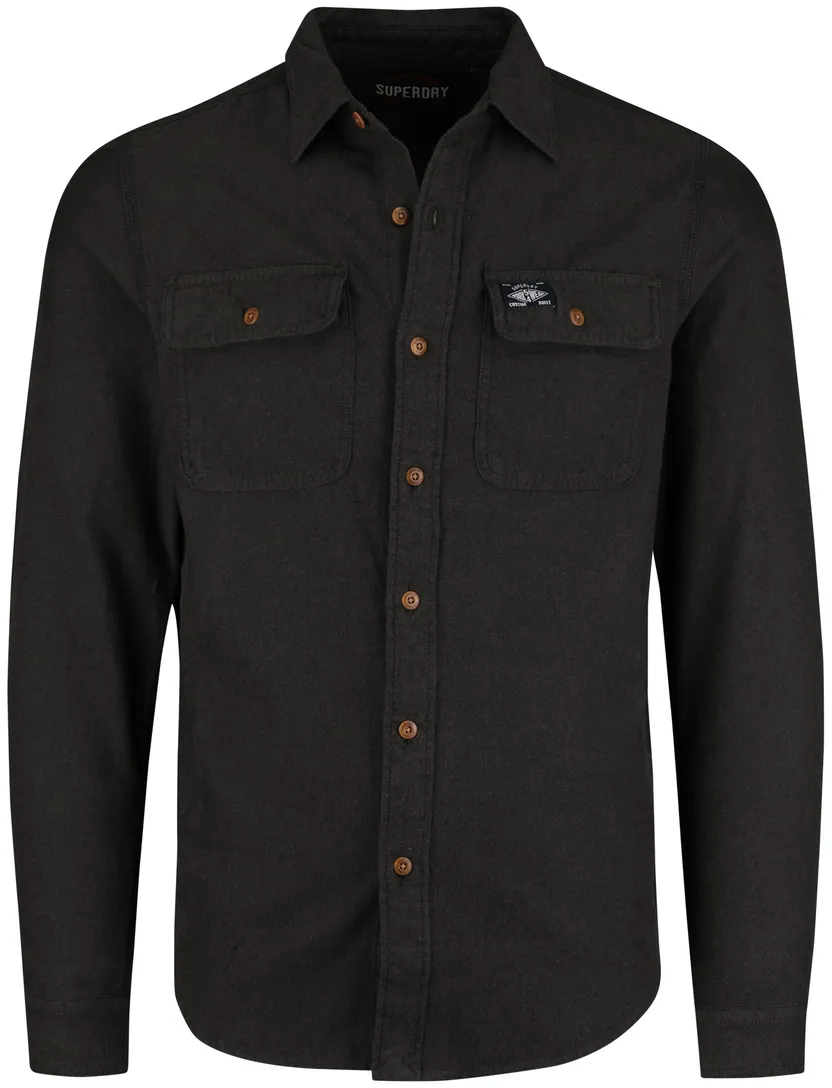 Superdry overshirt olijfgroen effen