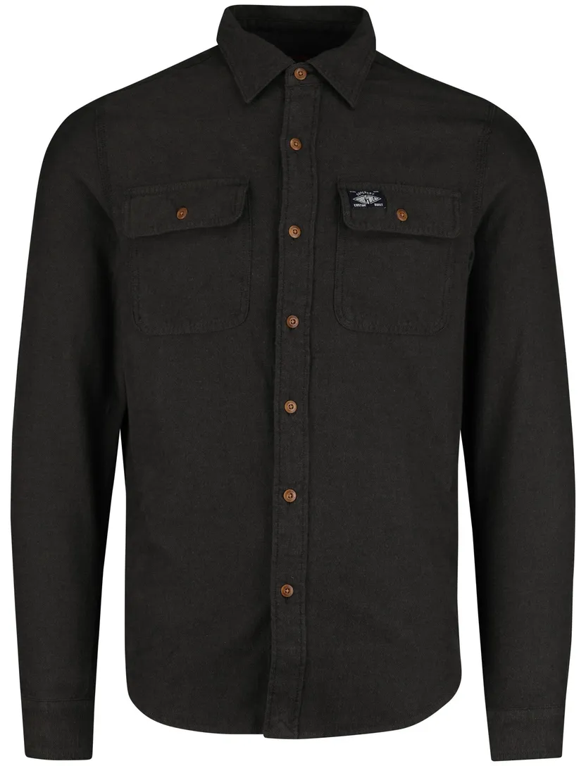 Superdry overshirt olijfgroen effen