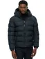 Superdry winterjas navy Sports Puffer met capuchon effen