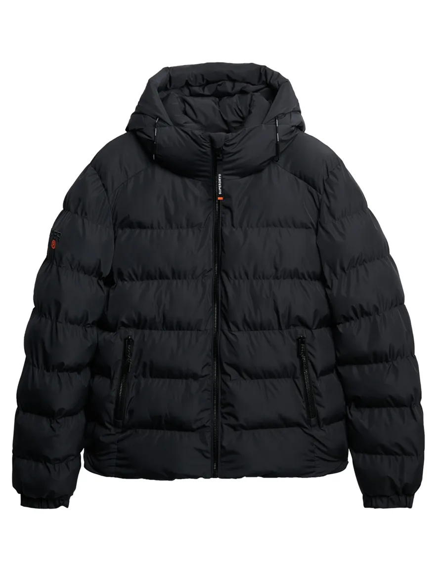 Superdry winterjas zwart Sports Puffer capuchon