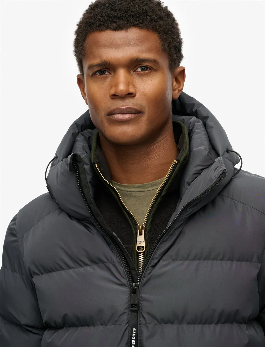 Superdry winterjas zwart Sports Puffer capuchon