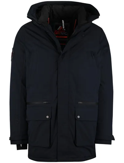 Superdry Superdry Winterjas Donkerblauw parka waterafstotend gevoerd