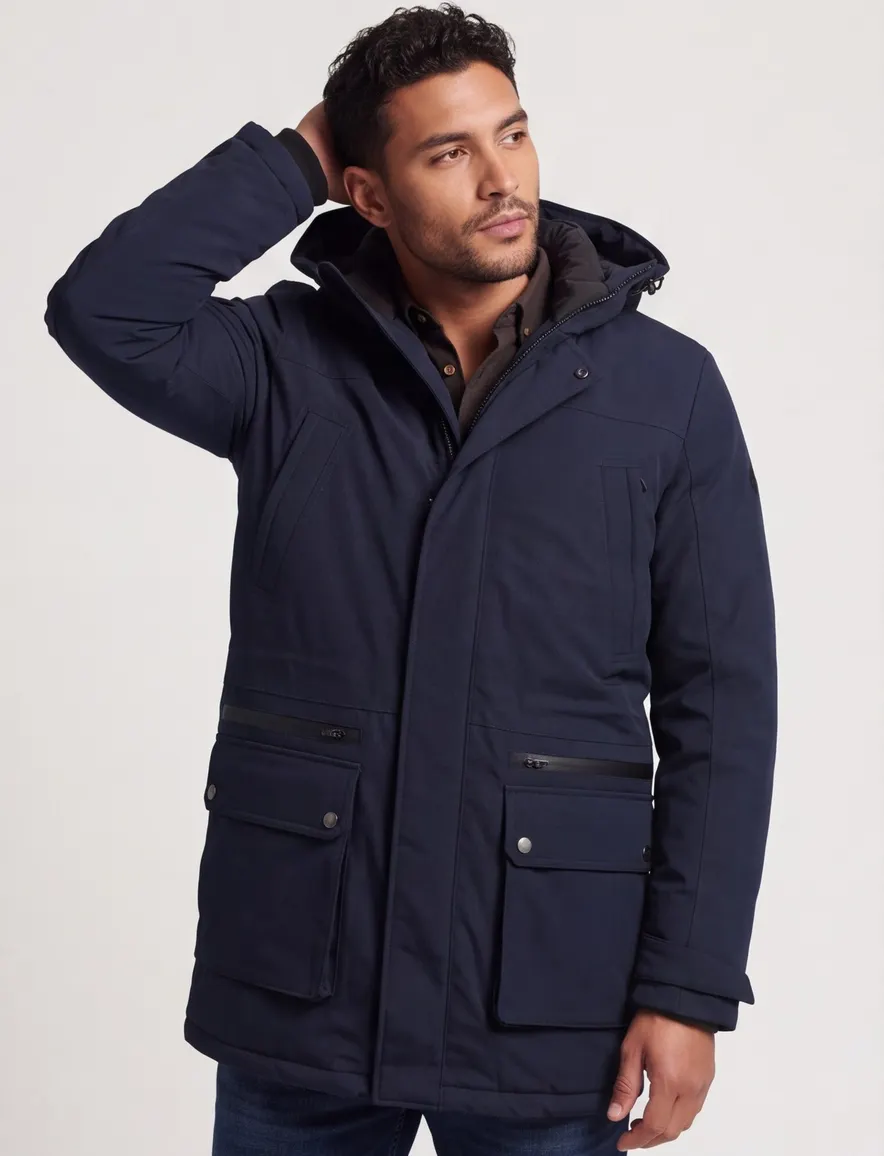 Superdry city parka donkerblauw
