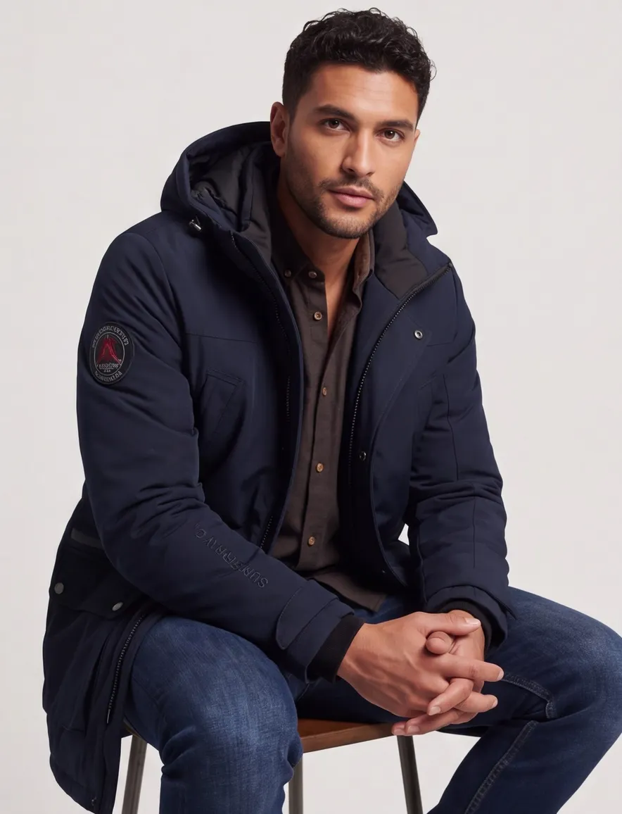 Superdry city parka donkerblauw