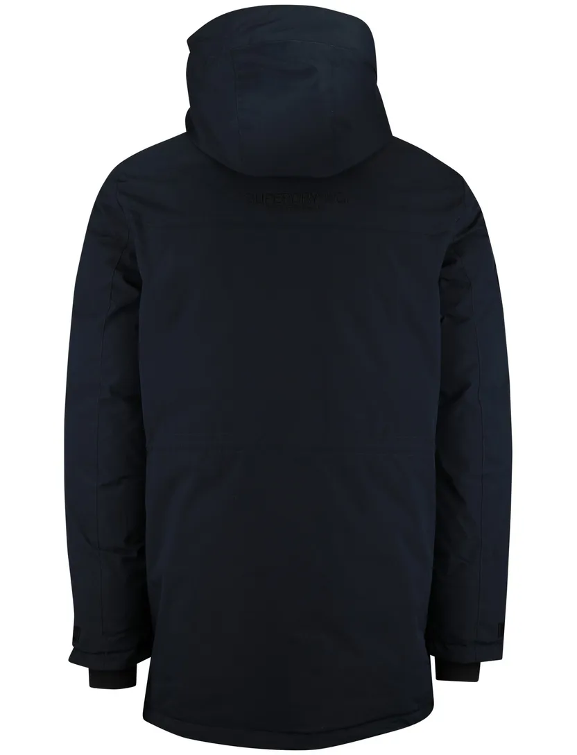 Winterjas Superdry Donkerblauw parka gevoerd waterafstotend