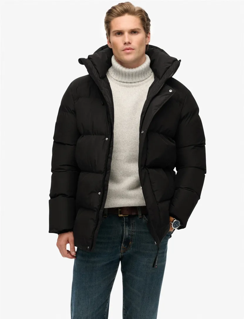 Winterjas Superdry Puffer Zwart gewatteerd