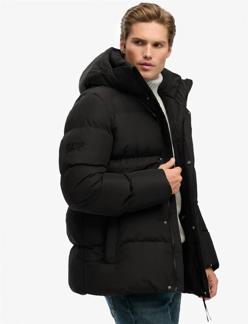 Winterjas Superdry Puffer Zwart gewatteerd