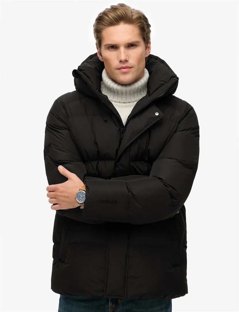 Winterjas Superdry Puffer Zwart gewatteerd