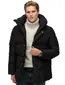 Superdry Winterjas Puffer Zwart rits en knopen sluiting