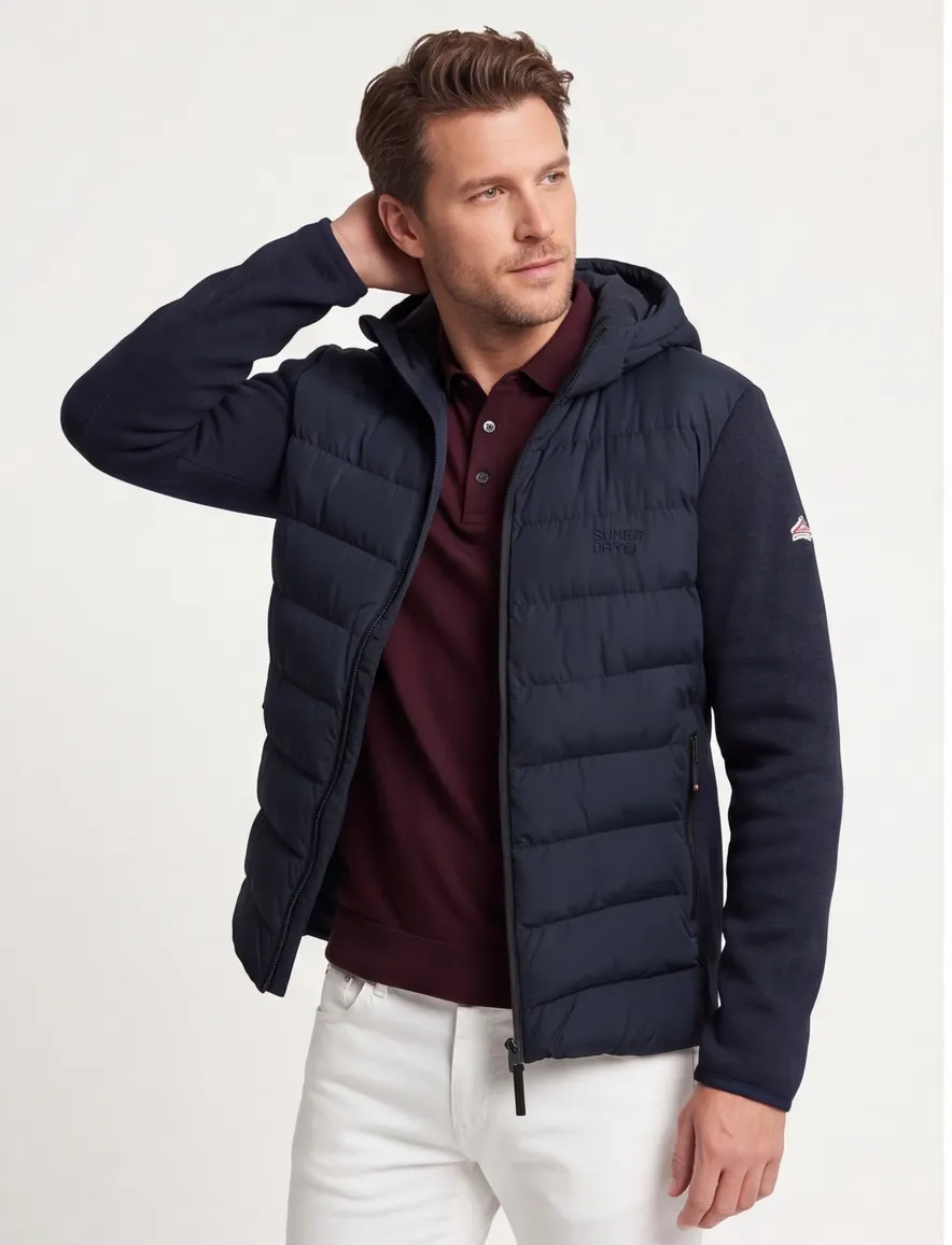Superdry tussenjas donkerblauw puffer