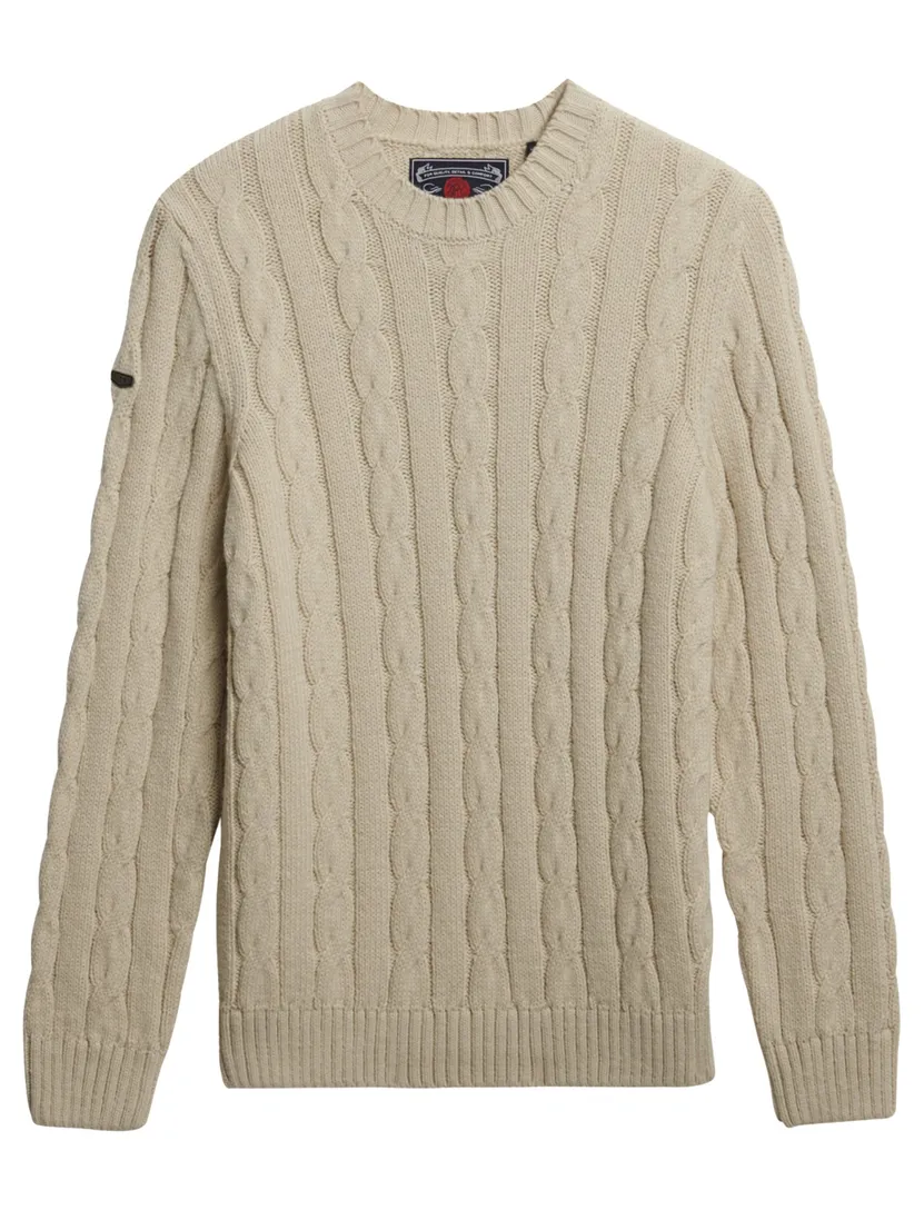Trui Superdry Creme gebreid kabel