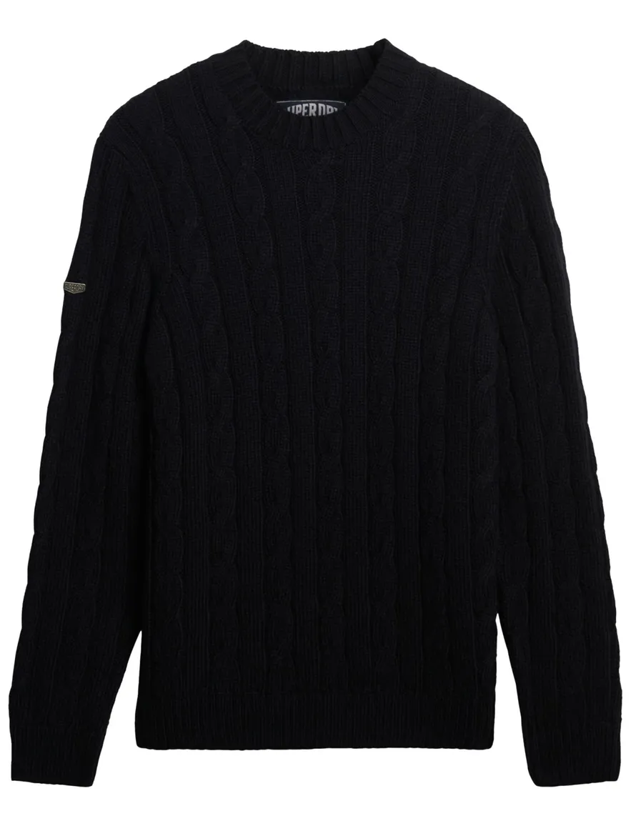 Superdry Trui Zwart gebreid kabel