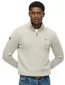 Superdry trui wit half zip gebreid katoen effen