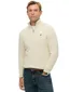 Superdry trui creme half zip katoen gebreid