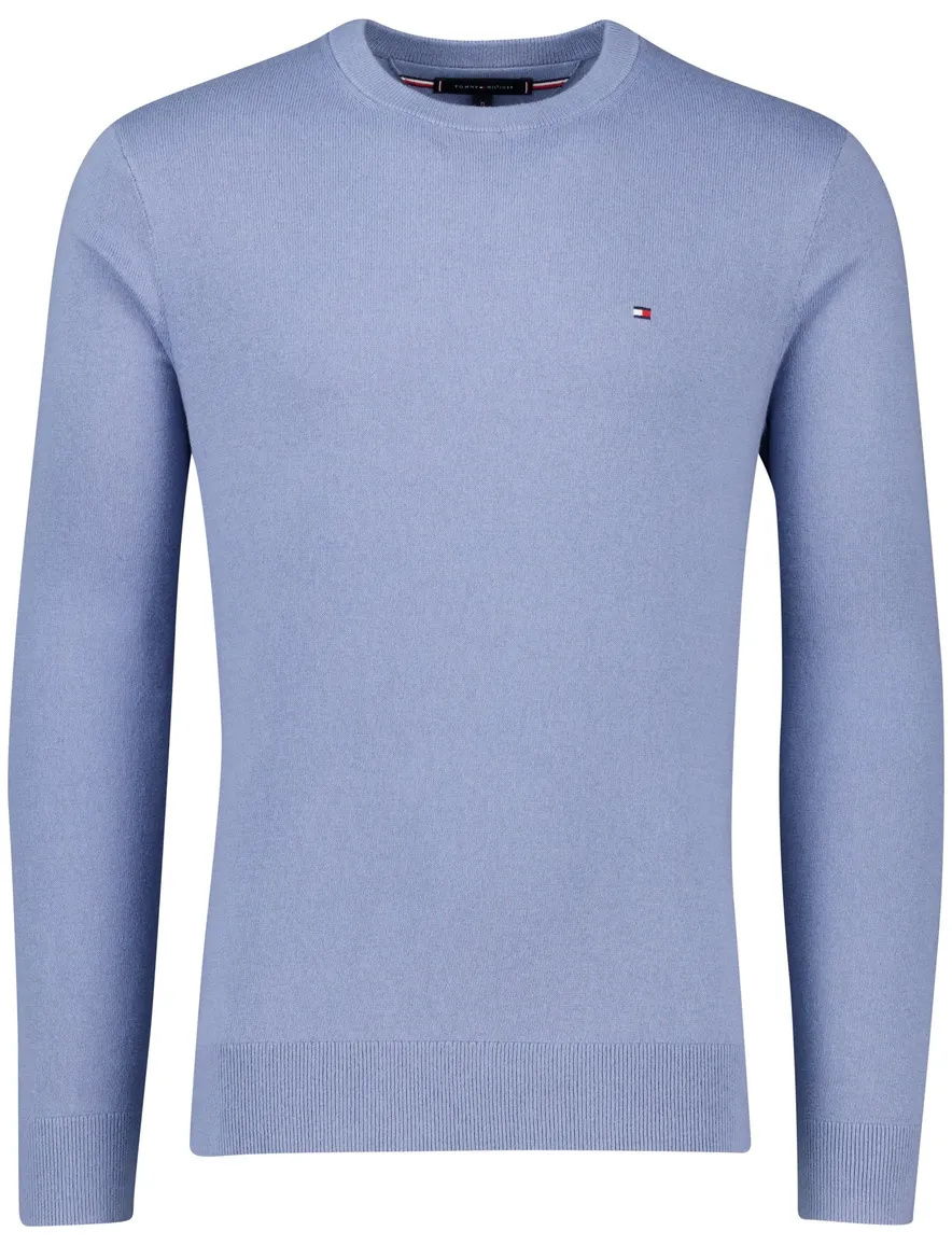 Tommy Hilfiger trui lichtblauw ronde hals katoen