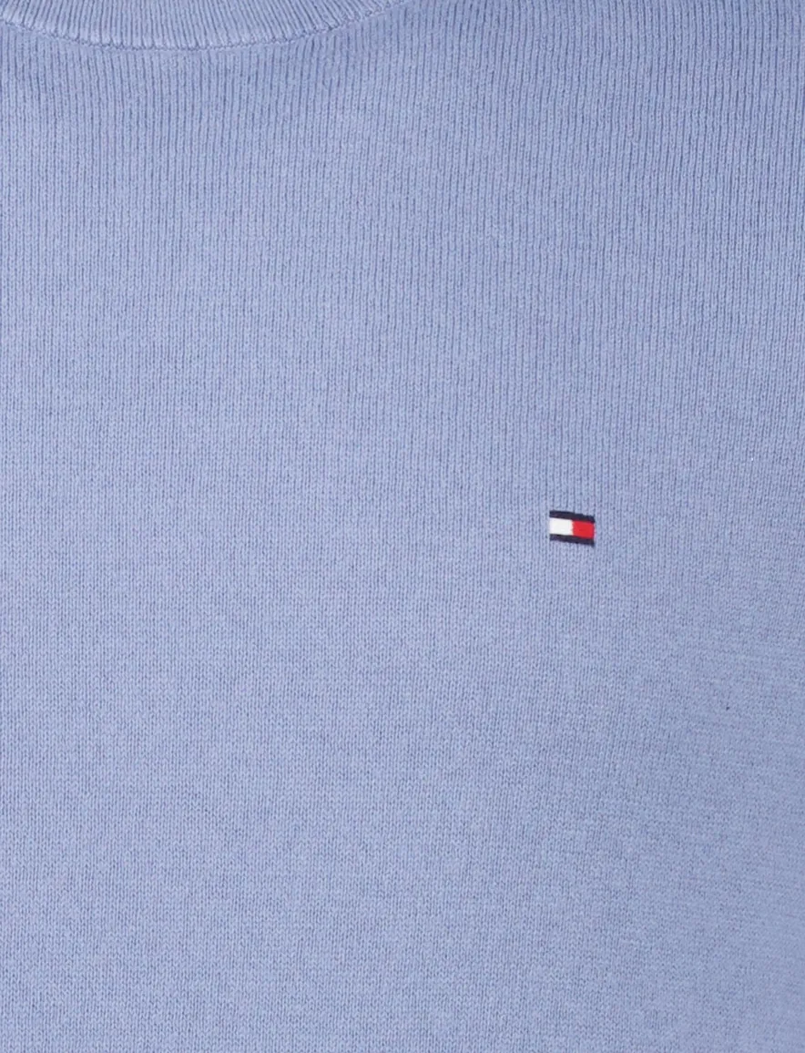 Tommy Hilfiger trui lichtblauw ronde hals katoen kasjmier