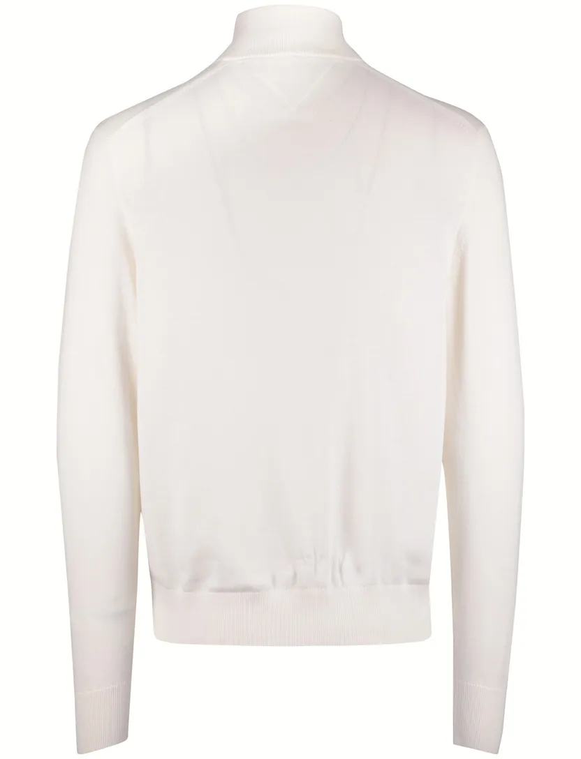 Trui wit Tommy Hilfiger half zip