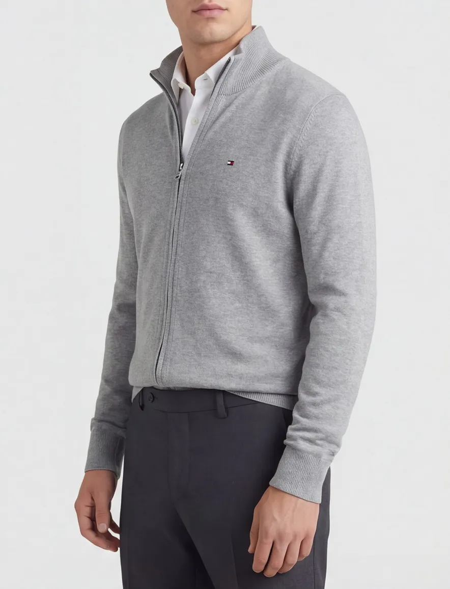 Tommy Hilfiger vest grijs katoen gemêleerd