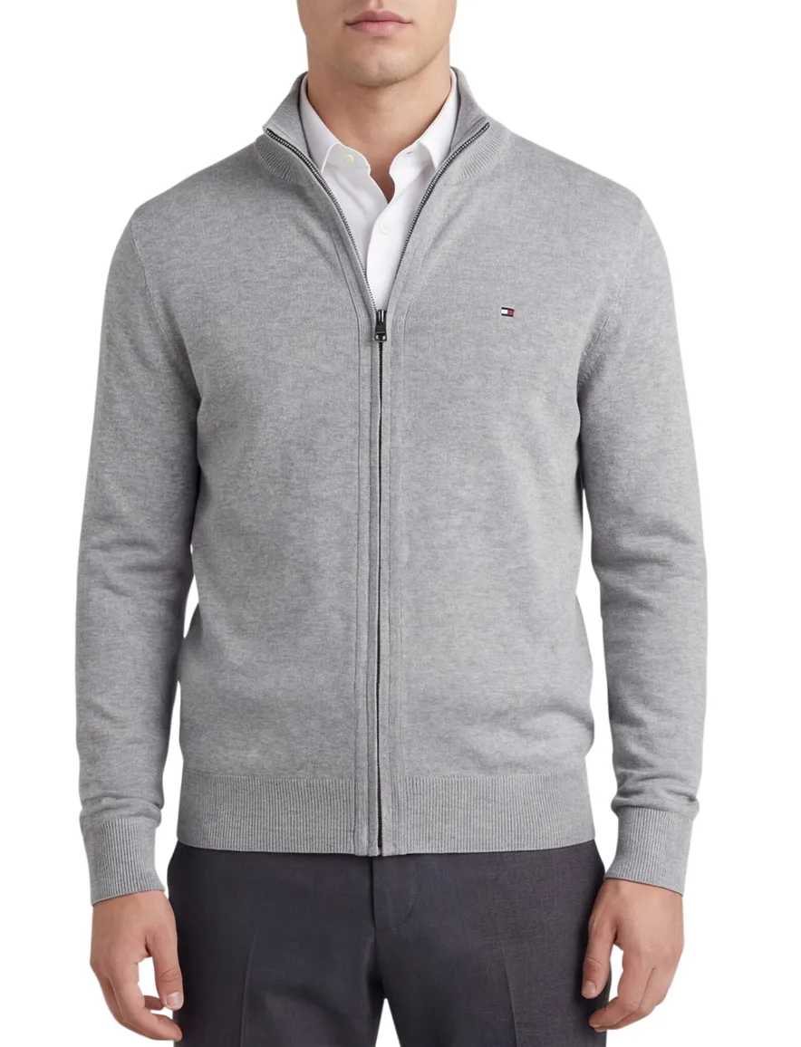 Tommy Hilfiger vest grijs katoen gemêleerd