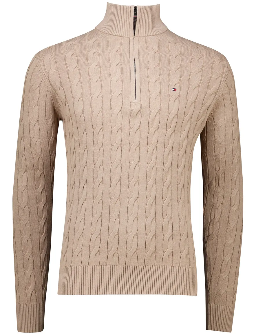 Tommy Hilfiger half zip trui bruin