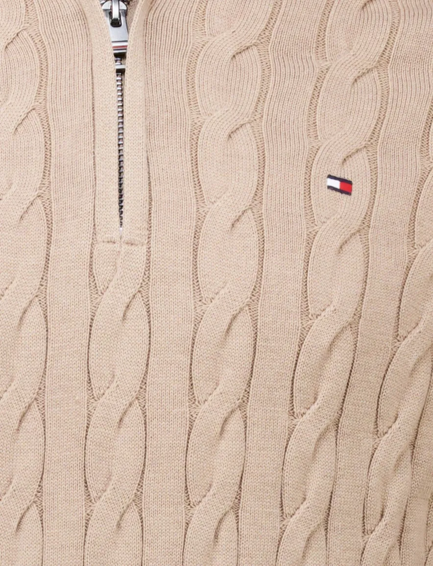 Tommy Hilfiger half zip trui bruin