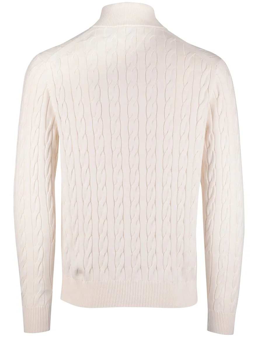Tommy Hilfiger half zip trui wit