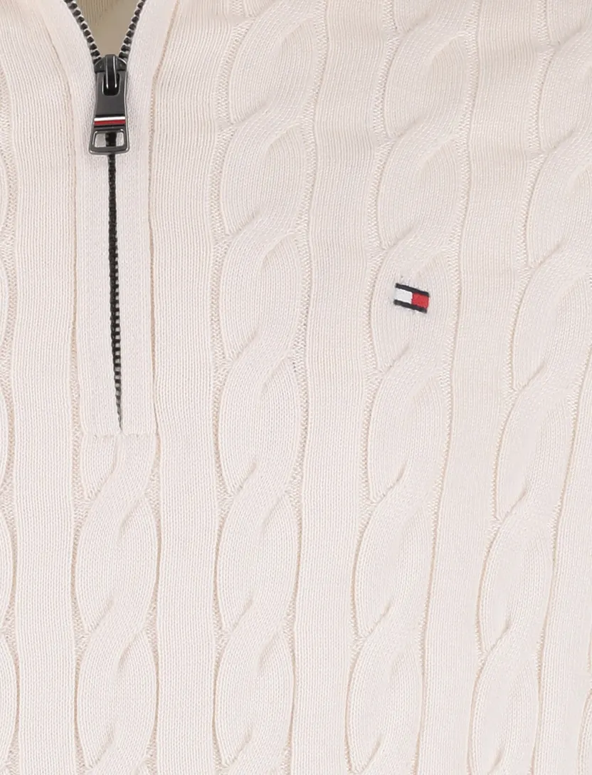 Tommy Hilfiger normale fit trui effen creme