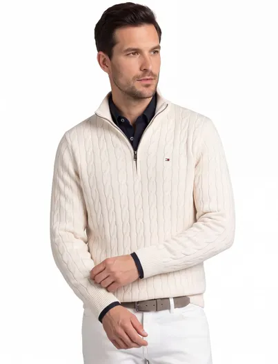 Tommy Hilfiger Tommy Hilfiger normale fit trui effen creme