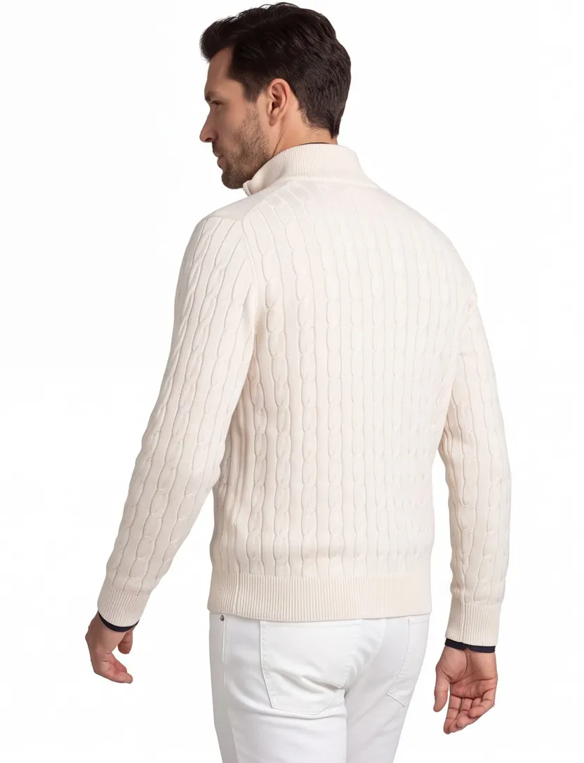 Tommy Hilfiger normale fit trui effen creme
