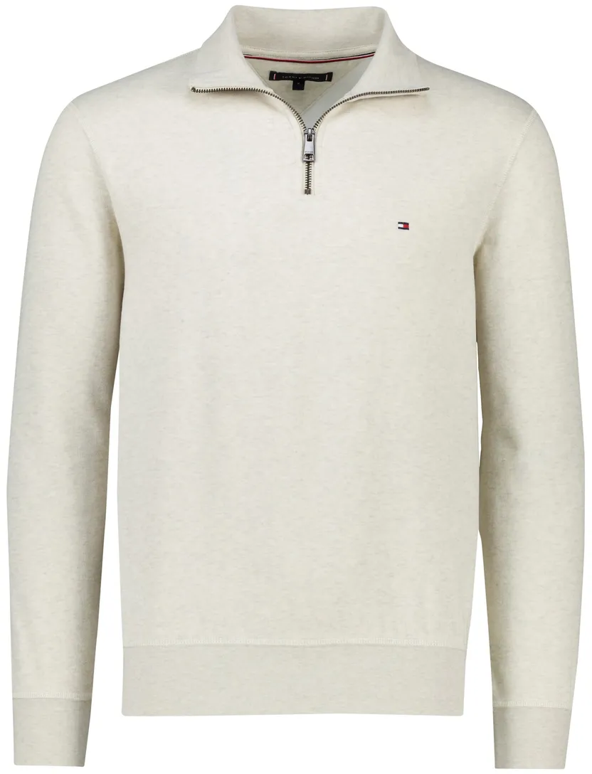 sweater Tommy Hilfiger creme gemeleerd katoen