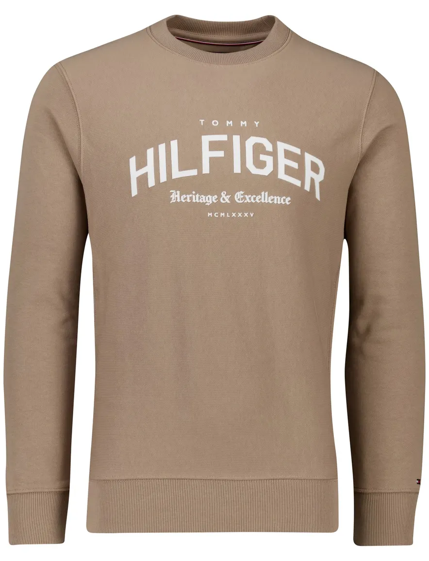 Tommy Hilfiger sweater bruin effen katoen