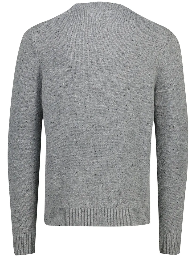 Ronde hals Tommy Hilfiger trui grijs lamswol