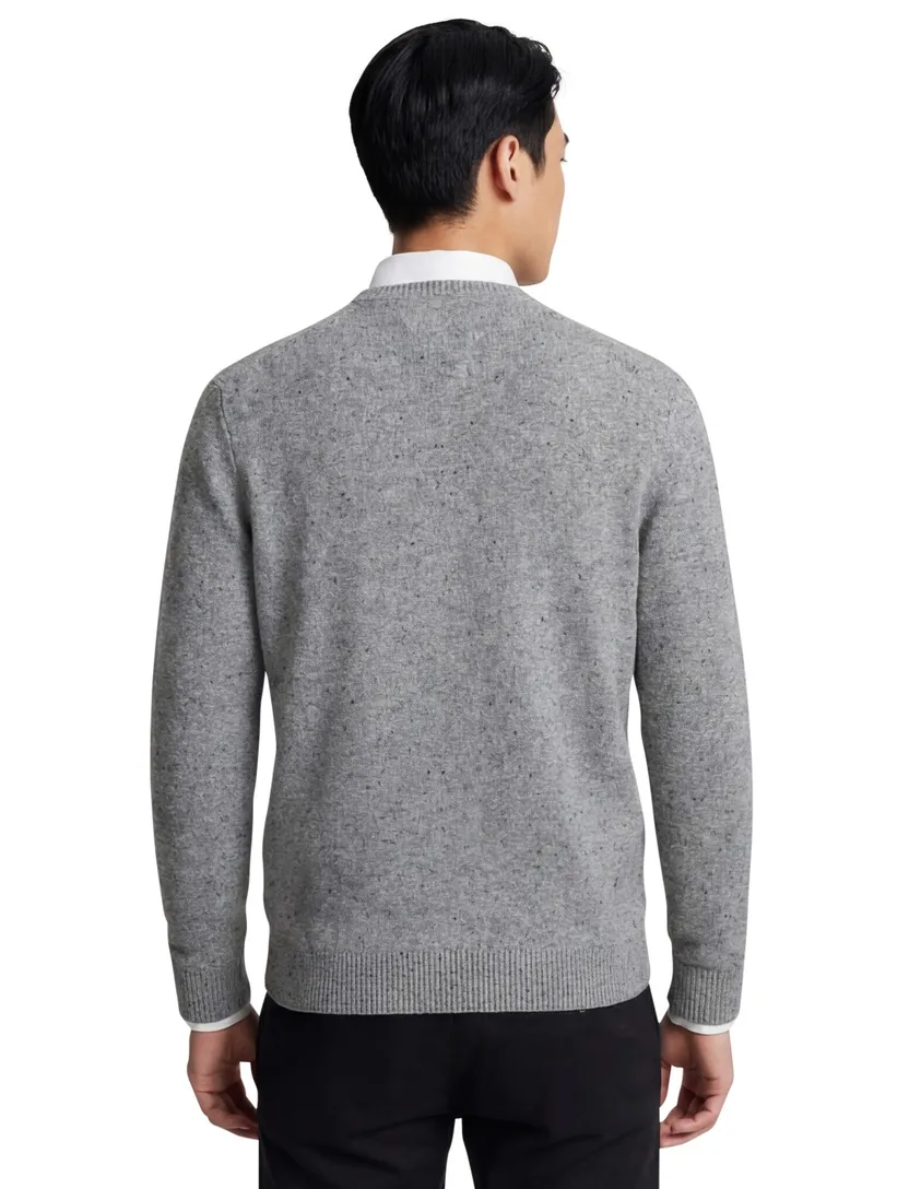Ronde hals Tommy Hilfiger trui grijs lamswol