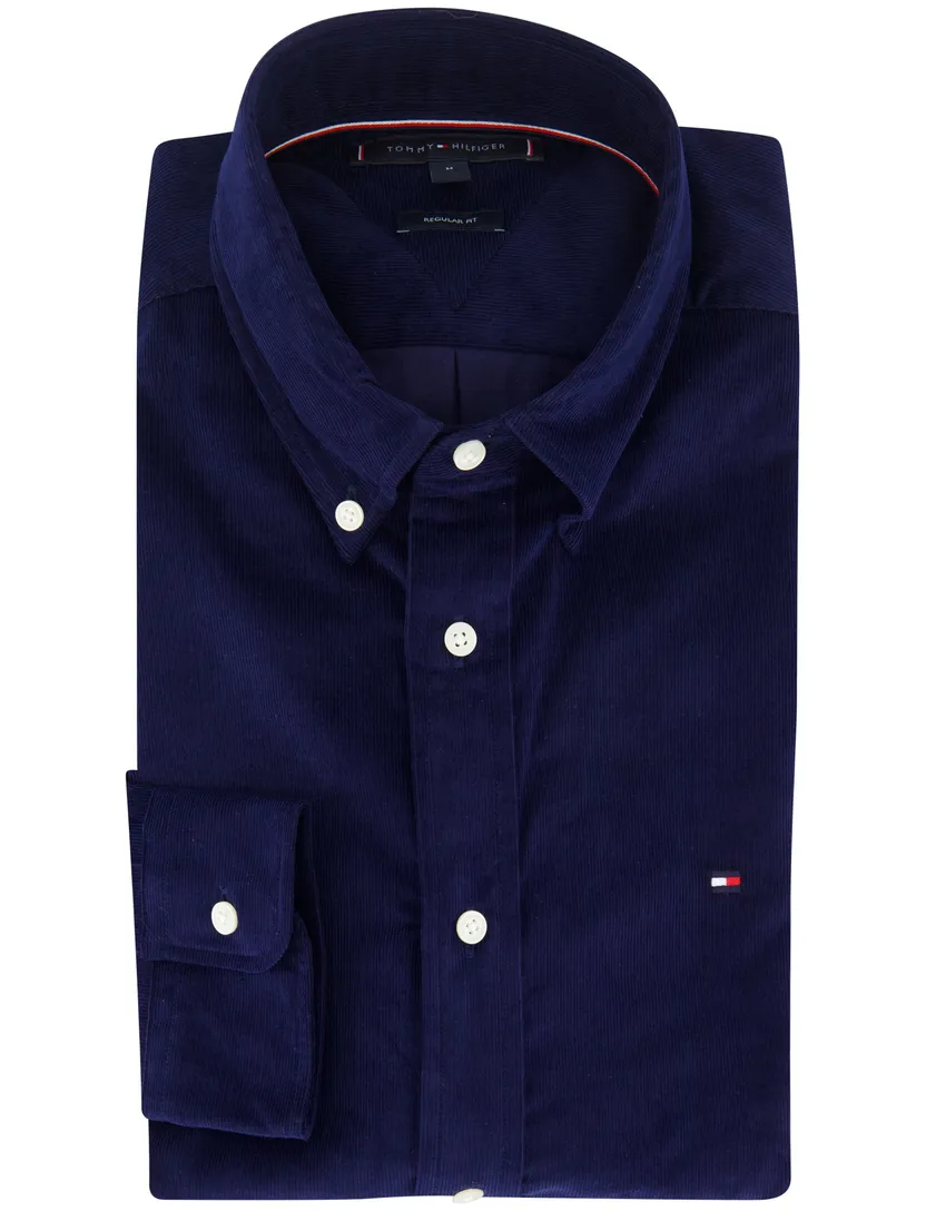 Tommy Hilfiger overhemd navy regular fit lange mouw