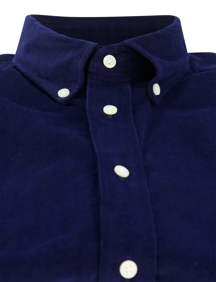 Tommy Hilfiger regular fit overhemd corduroy navy